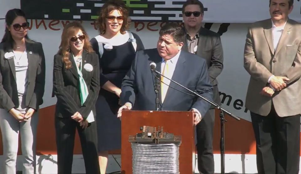Sen. Linda Holmes and Governor JB Pritzker