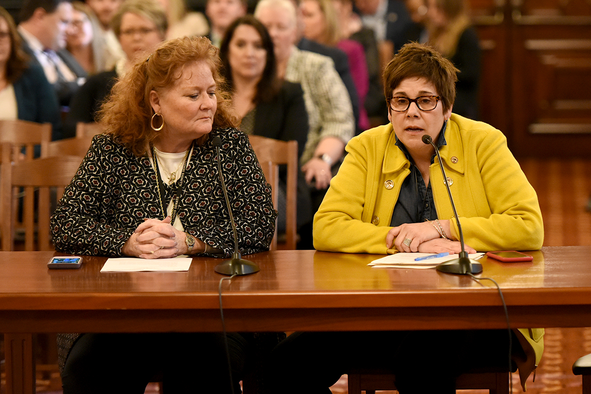 Sens. Laura Murphy and Jennifer Bertino Tarrant