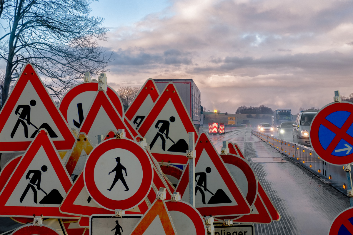Road work construction 