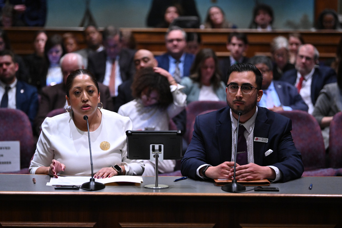 State Senator Celina Villanueva speaks in a committee