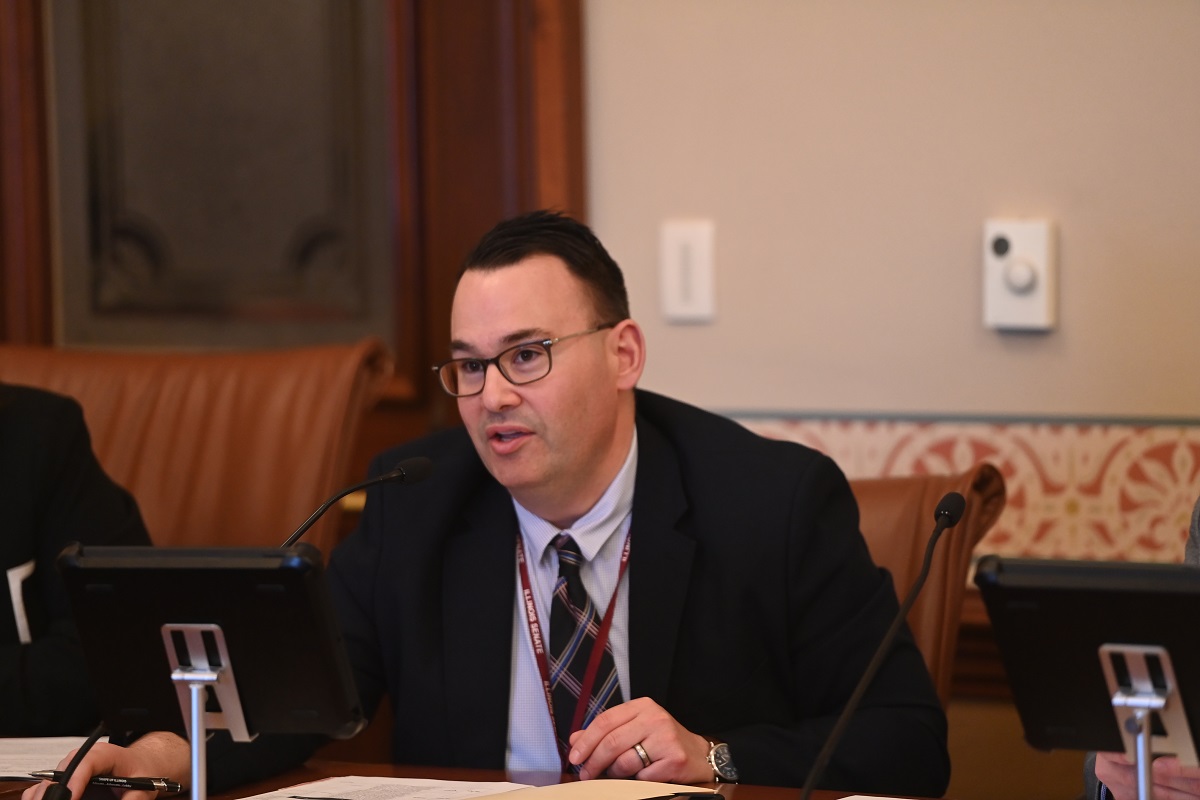 State Senator Mike Porfirio speaks in a committee