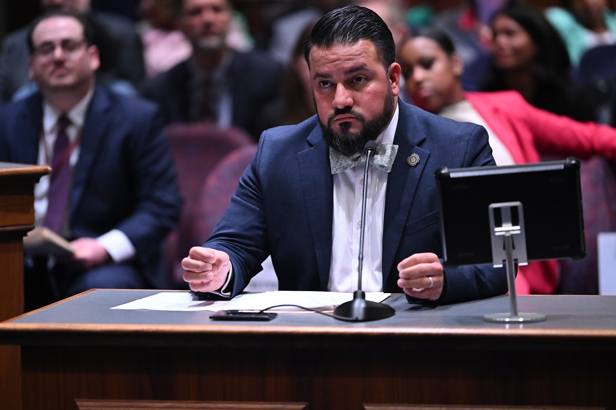 State Senator Omar Aquino at a committee