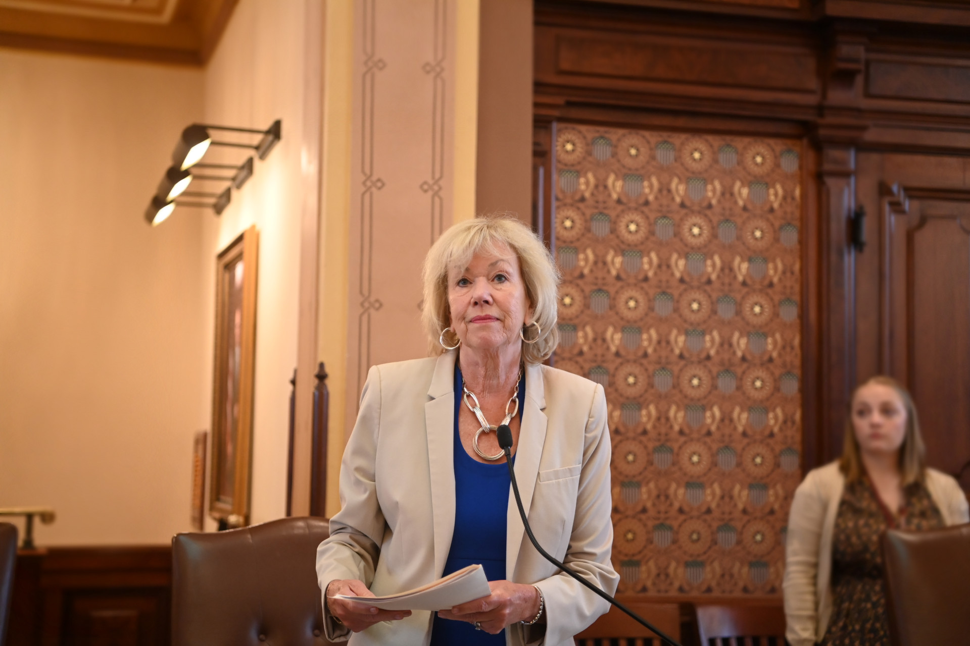 State Senator Julie Morrison on the Senate floor