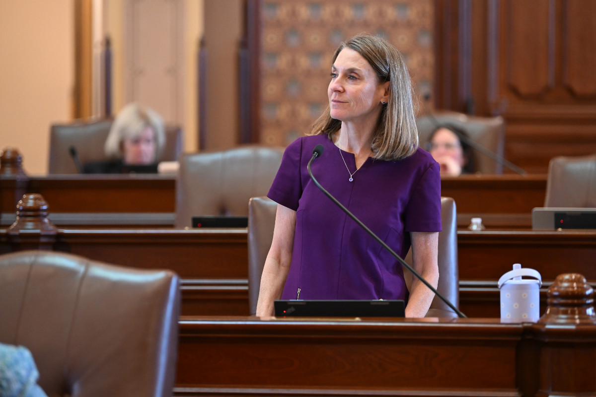 State Senator Laura Fine on the Senate floor