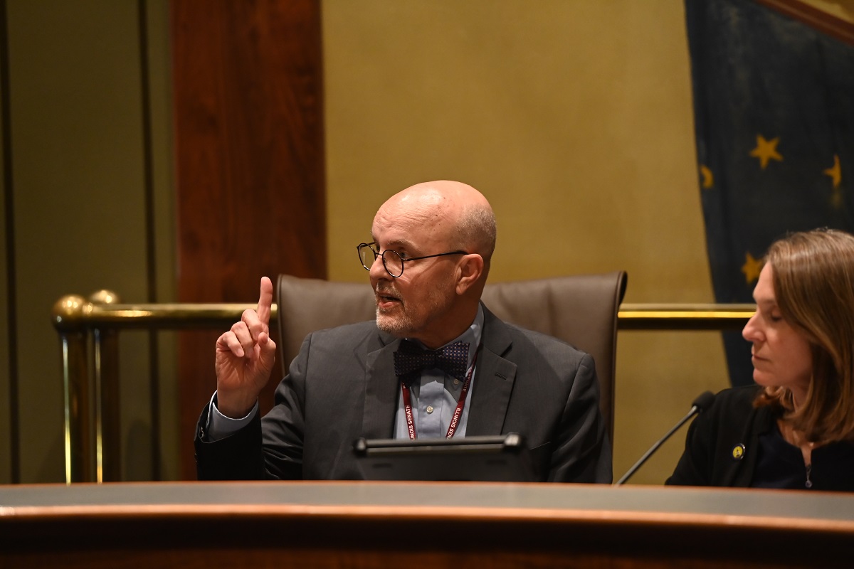 State Senator Dave Koehler speaks in a committee