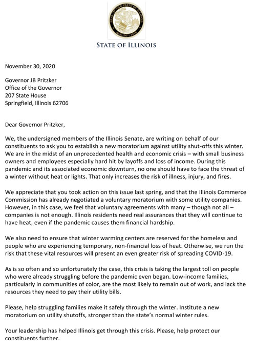 pritzker utilties letter 1